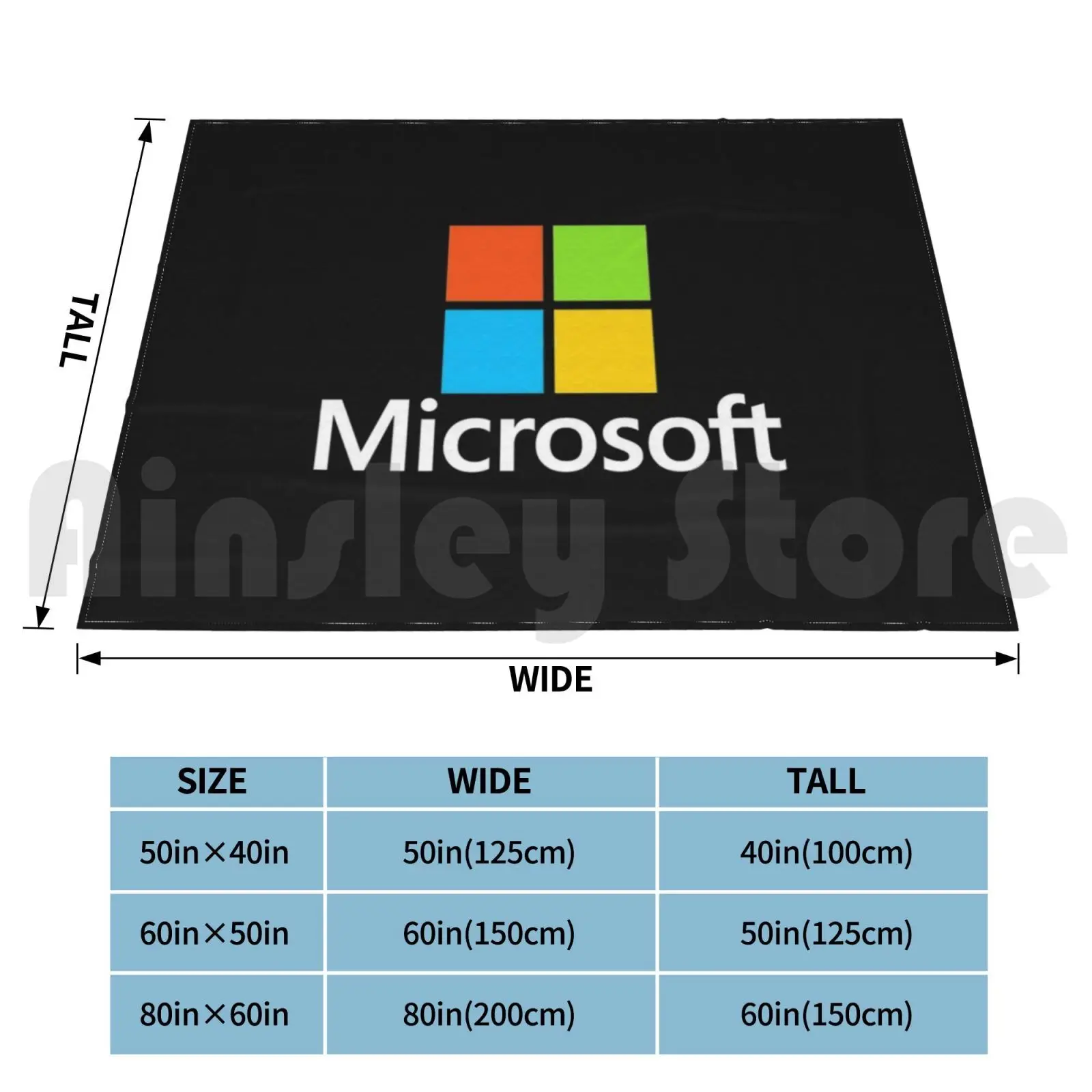Microsoft Type Blanket Fashion Custom Microsoft Azure Logo Tech Enterprise Technology Office Windows Bill