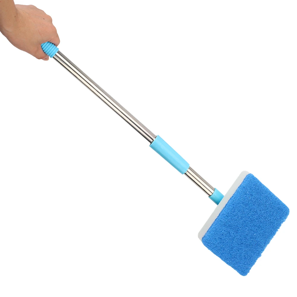 180° adjustable Cleaner Scrubber Aquarium Fish Tank Glass Window Algae Double-Sided Sponge Cleaning Brush Super Long Handle