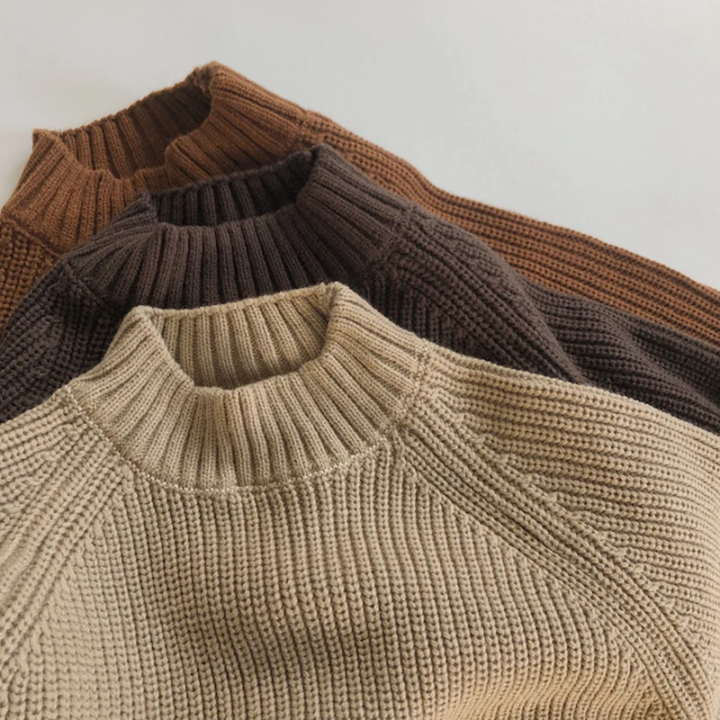 Estilo coreano do bebê meninas meninos tricô pulôver sem mangas outono inverno crianças cor sólida pullovers bebê meninas meninos roupas