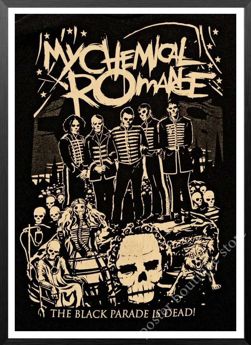 My Chemical Romance Band Classic Nostalgic Matte Kraft Paper Poster Office Gift Room Dining Home Decor wall sticker