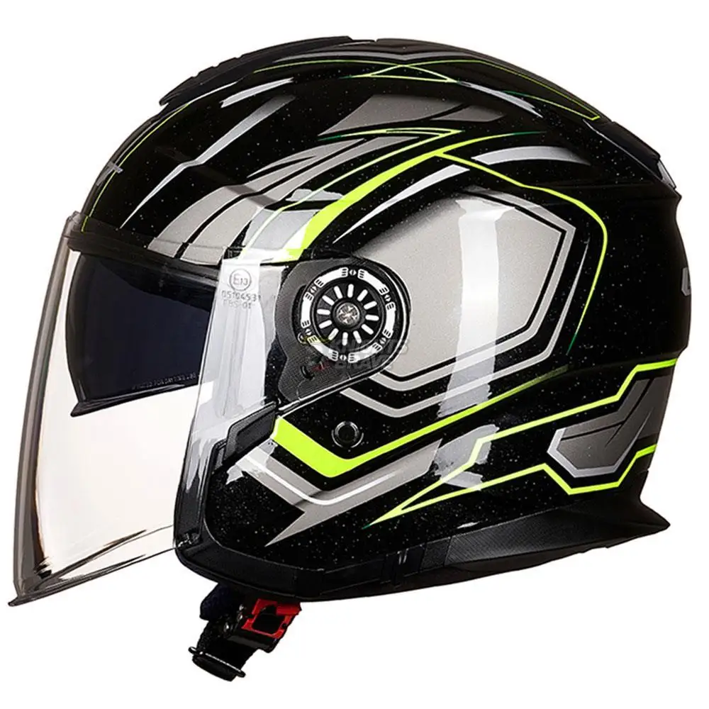 

GXT Capacete Da Motocicleta Motociclista Scooter Equitação Capacete Rosto Aberto Lente Dupla Viseiras Casco Moto