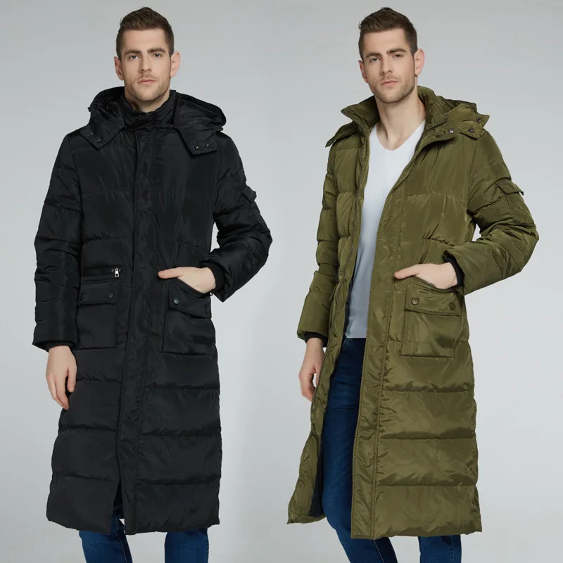 Russian Style Men Winter Snow Wear Coat Jacket Mens Fashion Hooded Padded Jackets Men Length Long Parkas with Hood 2020