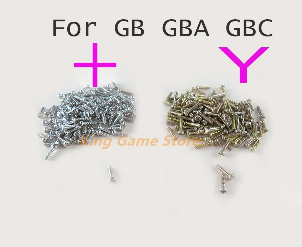 500pcs/lot For Gameboy + screws cross screws Y Tri Wing Screw Replacement For GB GBA GBC Game Console Shell Case Triangle Screws