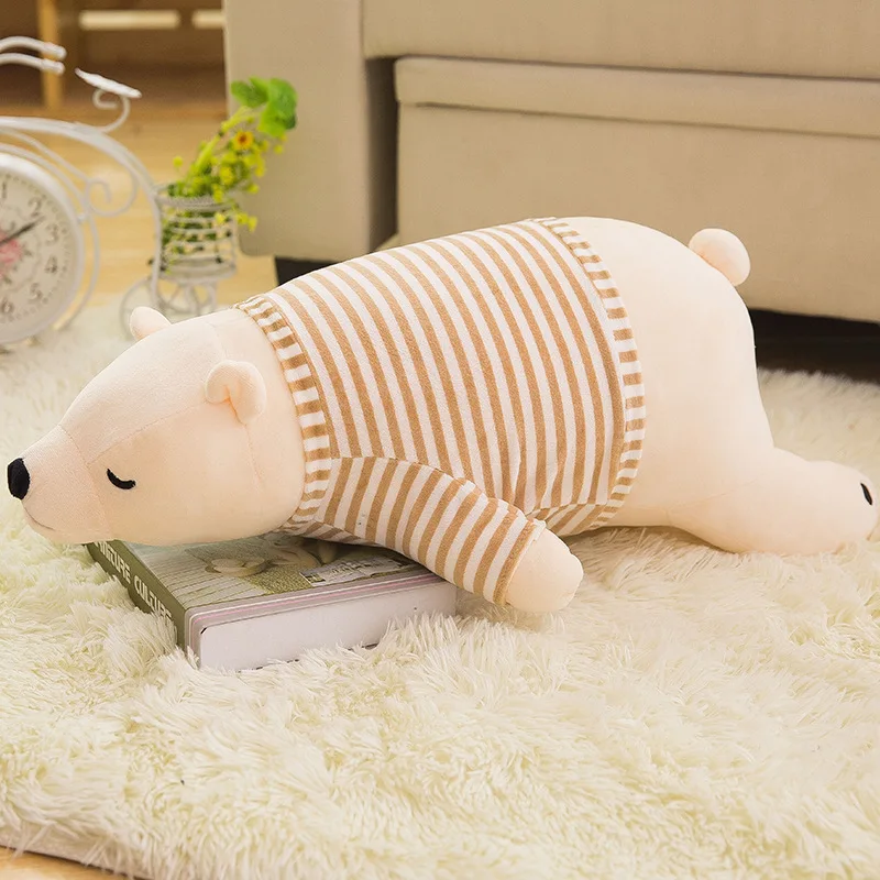 35-110CM Kawaii Dressed Polar Bear Stuffed Animals Big Size Super Soft Animal Cushion Sleeping Pillow Plush Toy Kid