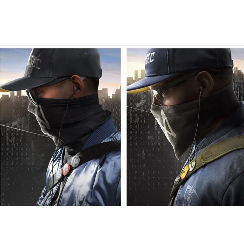 Watch Dogs Aiden Pearce Half Face MASK Wiatroszczelny ocieplacz na szyję Gra Cosplay Szalik Kostium Cos Party Halloween Maska Drop Shipping