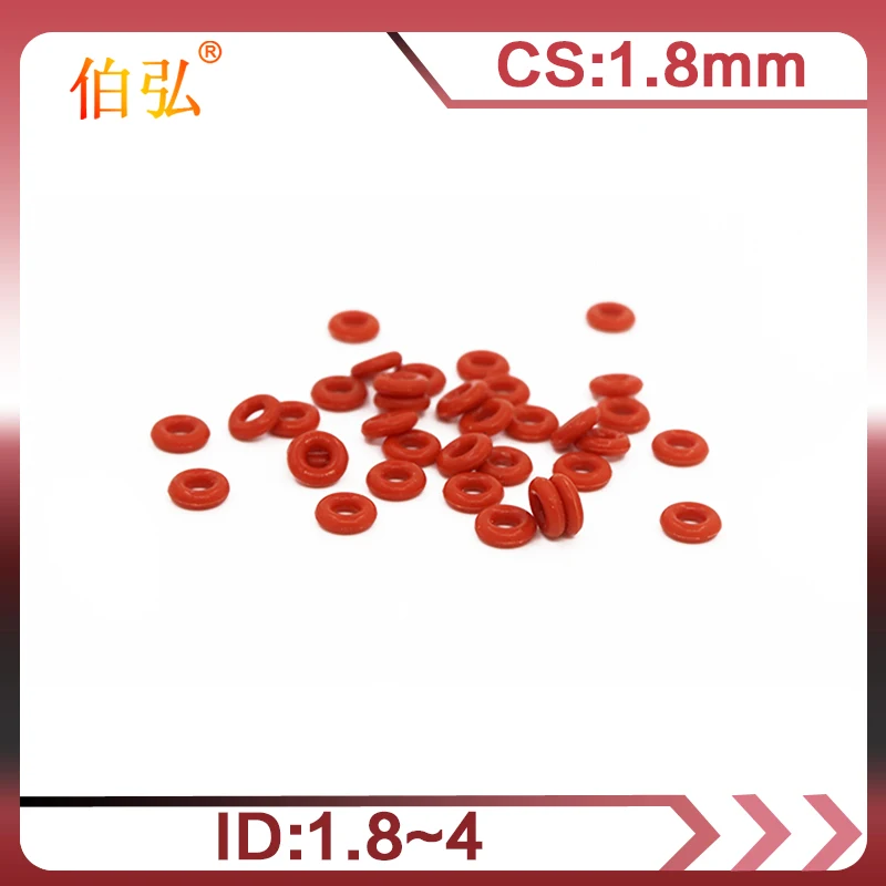 10PCS/lot Red Silicon O-Ring Silicone/VMQ 1.8mm Thickness ID1.8/2/2.24/2.5/2.8/3.15/3.55/3.75/4mm Seal Rubber Gasket Ring Washer