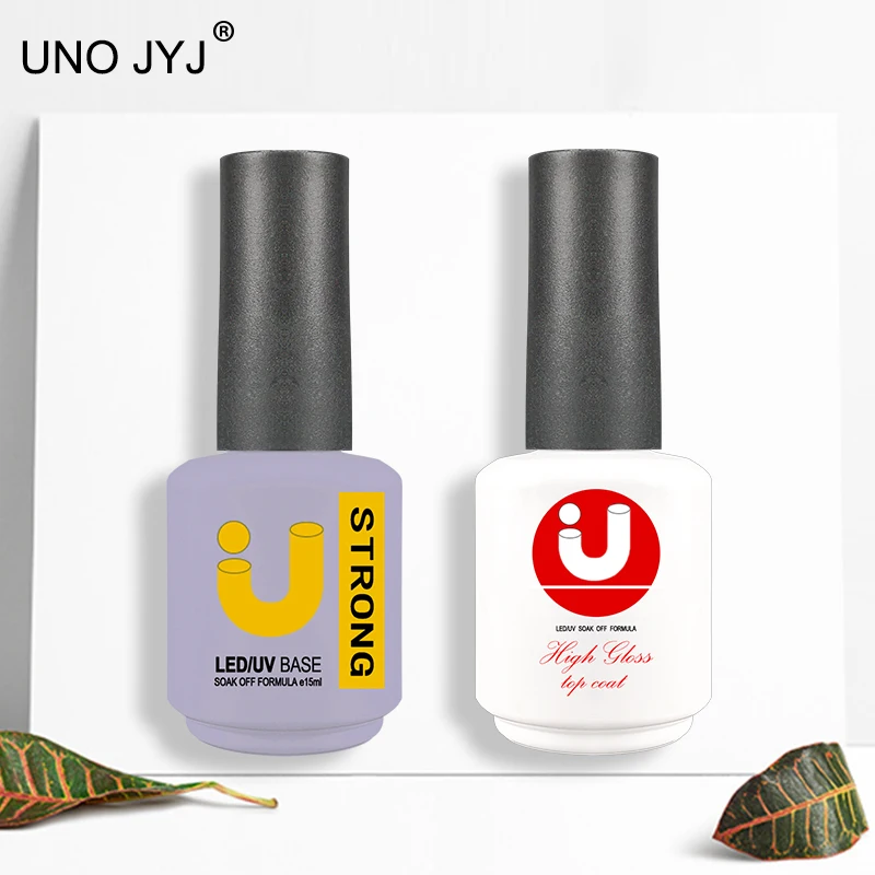 Base y capa superior de 15ml para uñas de Gel, barniz uv semipermanente Gellac superior brillante sin limpiar, Base de goma gruesa, esmalte de uñas en Gel, nuevo