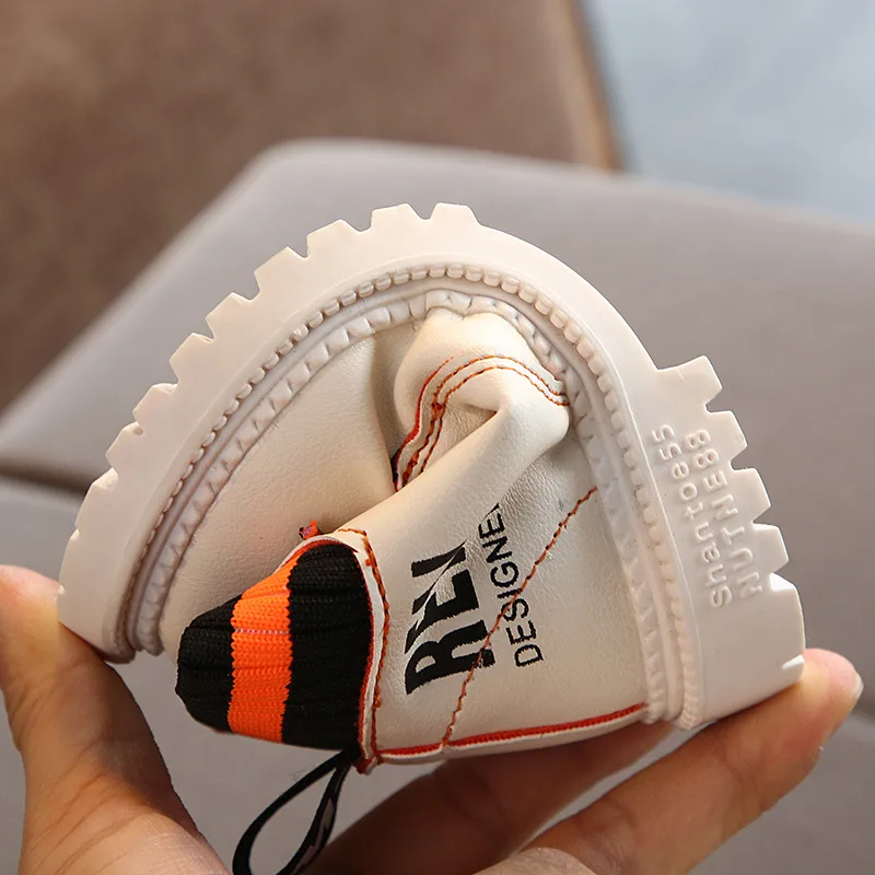 Autumn and Winter New Children\'s Single Boot Boys Fashion Boots Girls Warm Shoes Snow Boots Lace Up Soft Shoes XZ20015