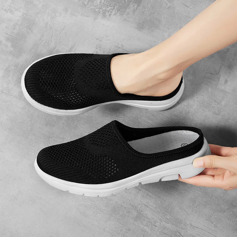 STRONGSHEN Women Shoes  Spring Casual Breathable Flying Woven Light Flat Shoes Women Casual Sneakers Flats Ladies Shoes