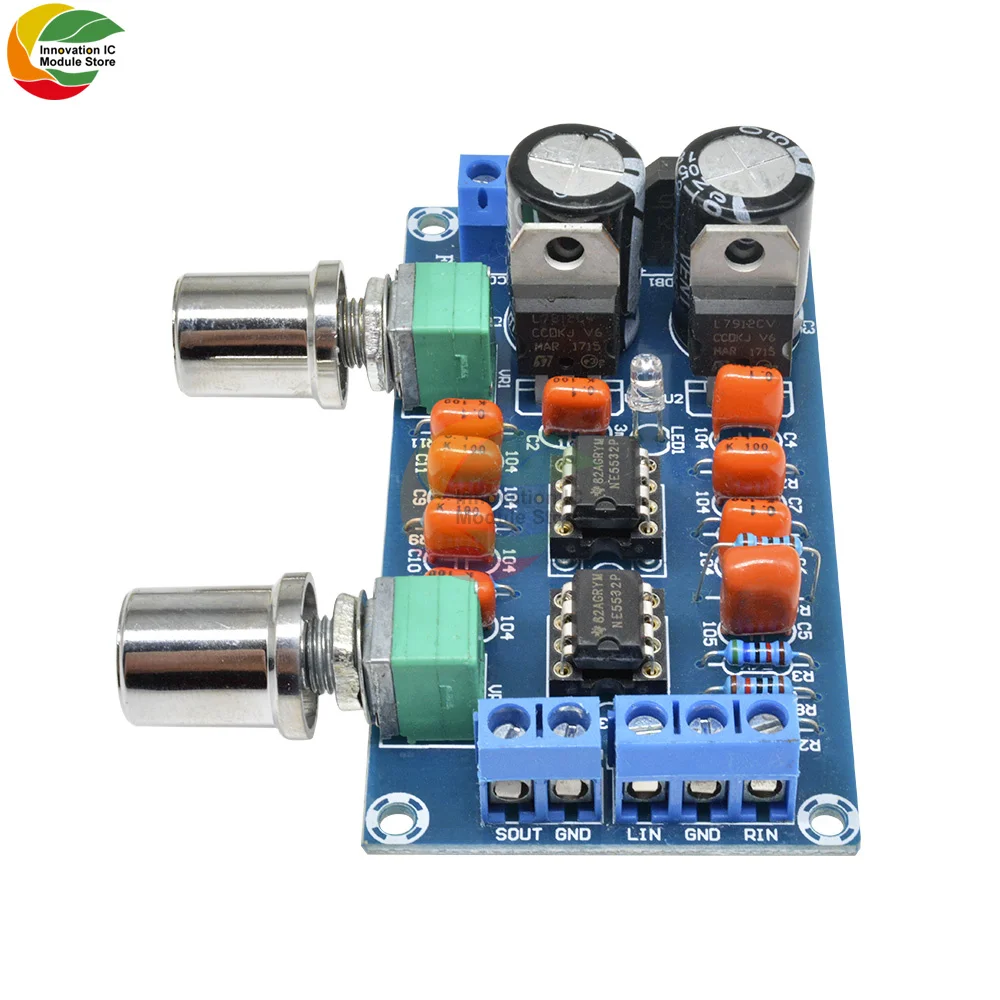 Ziqqucu NE5532 Low-pass Filter Board Subwoofer Volume Control Board Power Amplifier Module AC 9-15V Low-pass Filter Board Module