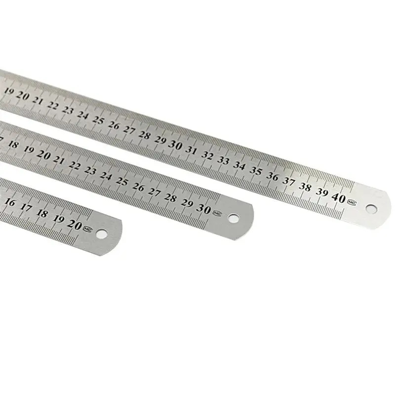 3Pcs Rvs Liniaal Metalen Liniaal Voor Engineering School Office Tekening 20Cm/30Cm/40Cm