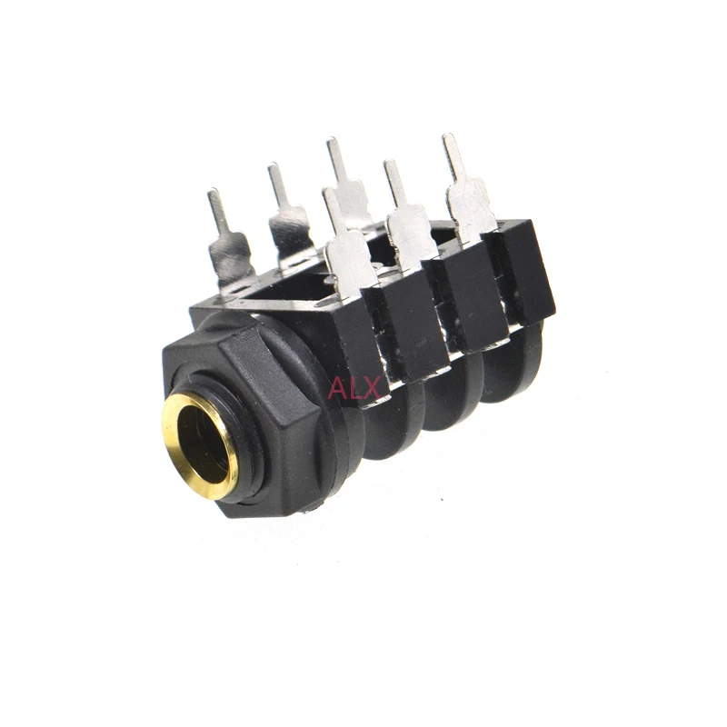 5PCS 6.35mm/6.35 Stereo Audio Microphone Female socket/Jack Connector 6P/6PIN