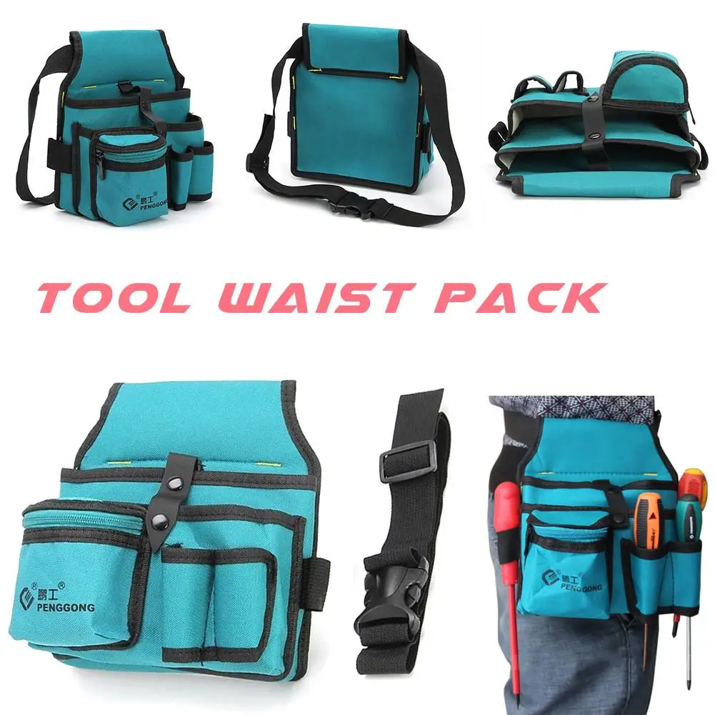 Cinto bolsa saco de armazenamento à prova dwaterproof água organizador broca chave de fenda kit utilitário pacote cintura eletricistas ferramentas