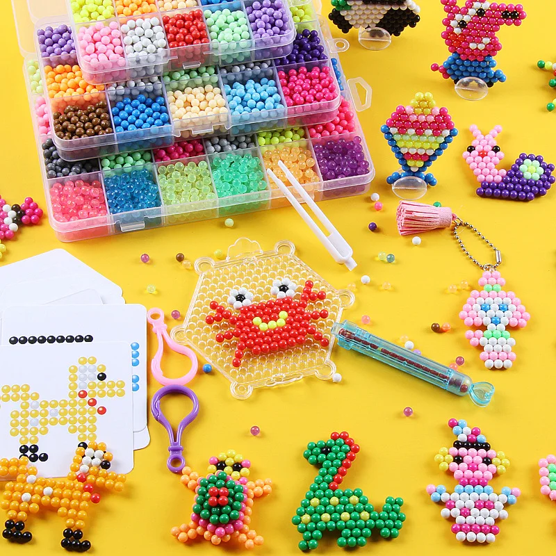 1 Set Colorful Plastic Diy Water Mist Magic Bead Creative Puzzle Kid's Educational Toys For Child Funny Games Birthday Gifts