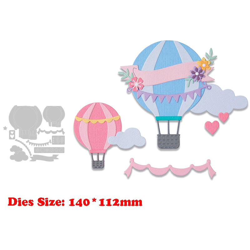 New Metal Hot Air Balloon Cutting Dies For 2021 DIY Scrapbooking Embossing Stencil Paper Card Craft Troqueles