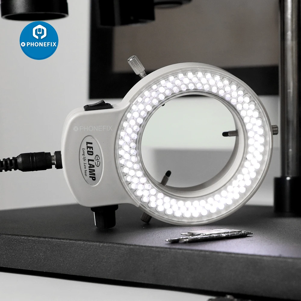 حلقة إضاءة LED للمجهر الصناعي ، مصباح دائري لإصلاح اللوحة الأم ، PCB ، 144