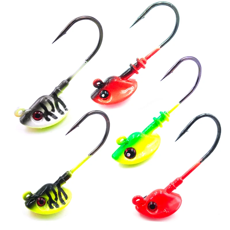 OBSESSION Multicolor lead jig head barbed single hooks 7g 10g 14g 18g 1bag metal hard jigs Crankbaits fishing hooks tackles