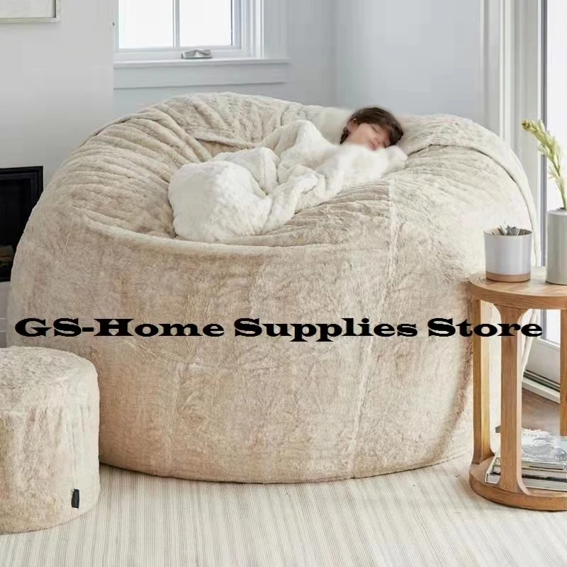 

Dropshipping 7-Foot Bean Bag cover with Microsuede Cover Light Gray Machine Washable Big Size Sofa and Giant Lounger Furniture