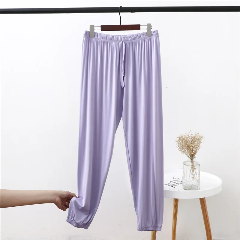 Modal Loose Pijama Trousers For Women Spring Autumn High Waist Long Sleep Bottoms M-6XL Plus Size Elastic Comfy Pijama Pants