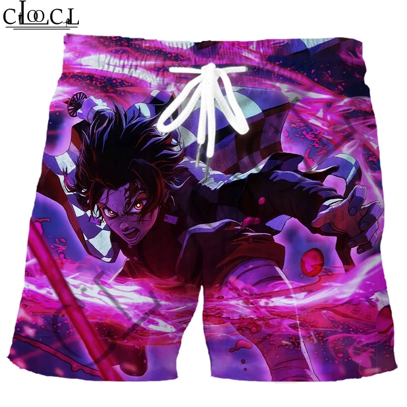 CLOOCL Kinetsu No Yaiba Anime Demon Slayer Shorts Cosplay 3D Printed Wild Men's Fashion Casual Wide 2021  Summer New Pants