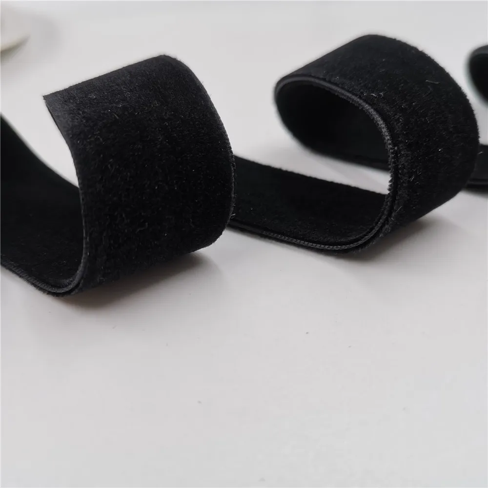 Black Nylon Double Face Velvet Ribbon,velour Ribbon Webbing Diy Accessories 5 Yards Lot