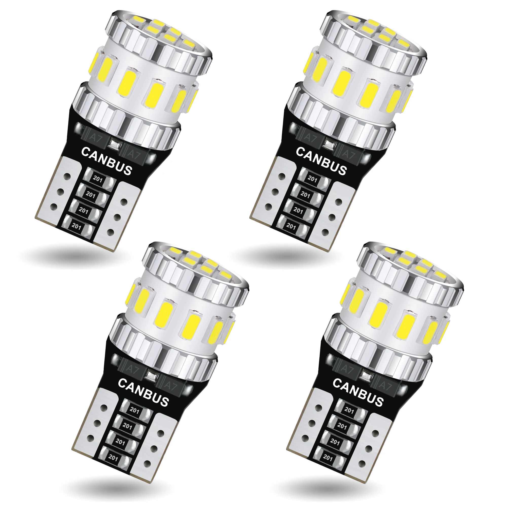 

AGLINT 4PCS T10 LED Bulbs CANBUS Error Free W5W 194 168 2825 Wedge 18SMD Replacement for Car Interior Dome Map Trunk White 12V