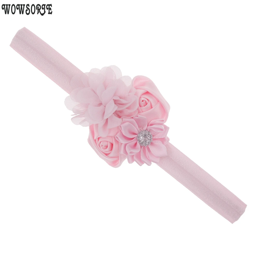 Baby Headband girls flower with Rhinestone Hair Bands Girls Kids Headbands Newborn baby headwear children Hair Accessories
