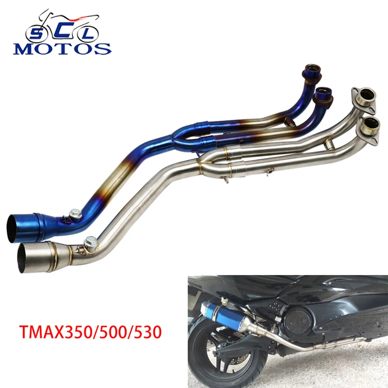 

Sclmotos- 50.8mm Motorcycle Exhaust Complete System Header Pipe for Yamaha T-MAX TMAX 500 530 T-MAX 500 530 2001-2016 Silver