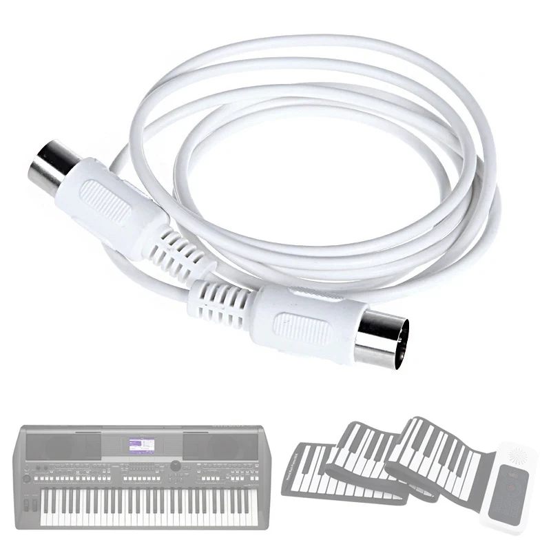 1.5m/4.9ft 3m/9.8ft Universal MIDI Extension Cable 5 pin male to 5 pin male Electric Piano Keyboard Instrument PC Cable