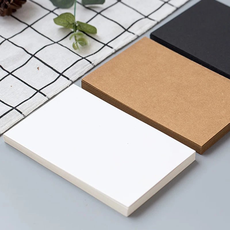 20 Sheets/Set DIY Blank Postcard Black White Kraft Paper Cards Memo Pads Scarpbooking Graffiti Greeting Card Gifts Stationery