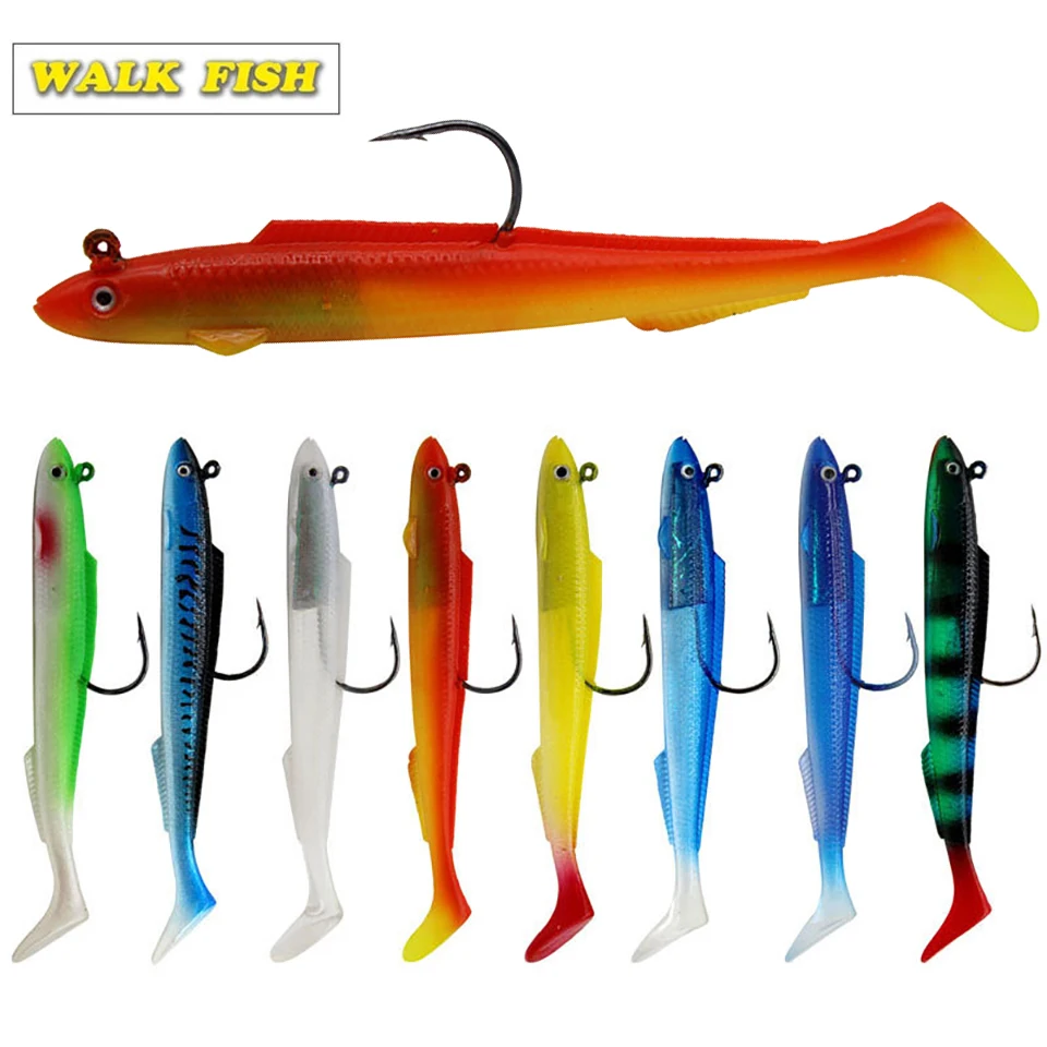 WALK FISH 1PCS 150mm/30g Soft Fishing Lure Wobblers Lead Head Hook Fishing Baits Artificial Fishing Baits Swimbait Fishing Tools