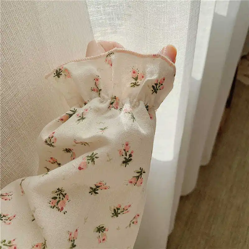 Nightgowns Women Spring Floral Students Sweet Turn Down Collar Stylish Home Soft Breathable Vintage New Arrival Aesthetic Chic