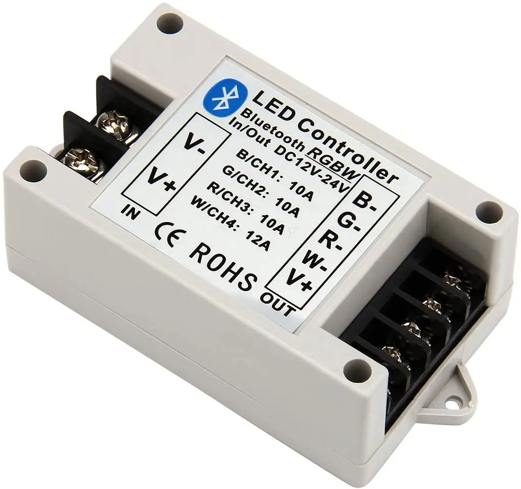 RGB/RGBW LED Strip Light Bluetooth Controller Phone APP Control for 5050 3528 RGB LED Strip Lights DC12-24V With 24Key IR Remote