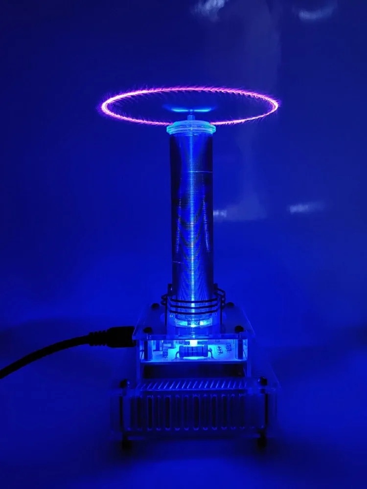 เพลง Tesla ไฟฟ้าวงกลมพลาสม่าลำโพง EDM ร้องเพลงไฟ Space แผงควบคุมไฟฟ้าการทดลอง