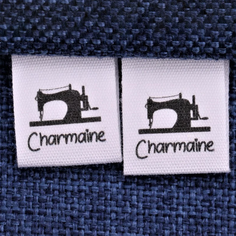 50-500pcs Custom Clothing Labels - Personalized Brand  Organic Cotton Ribbon Labels Logo or Text Sewing DIY Labels 20mmx60mm