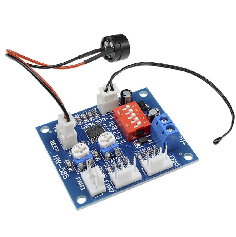 Computer Cooling Four-Wire Pwm Fan Automatic Temperature Control Governor Manual Stop Alarm Upgrade V2 Version