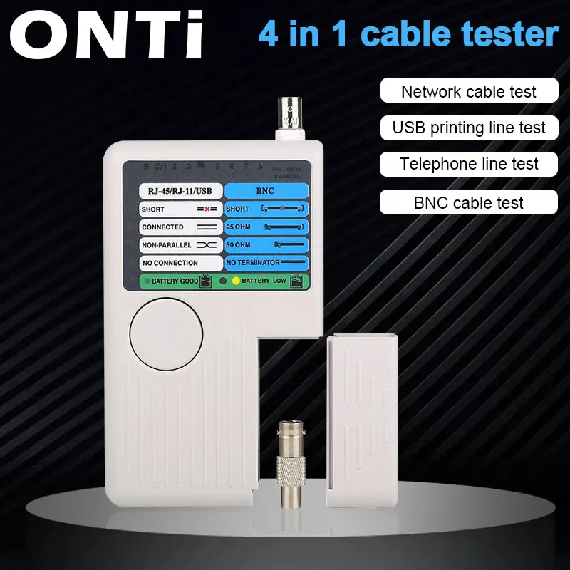 

ONTi New Remote RJ11 RJ45 USB BNC LAN Network Cable Tester For UTP STP LAN Cables Tracker Detector Top Quality Tool