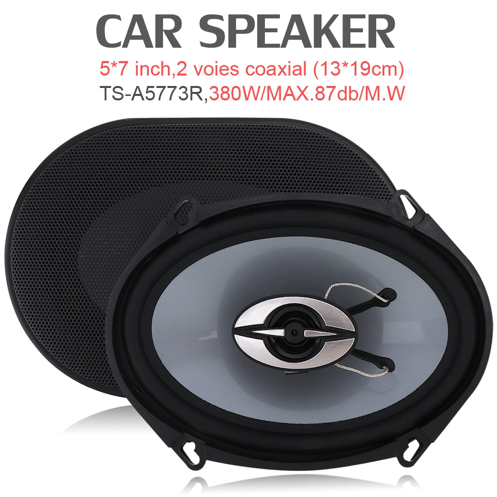 

5*7 Inch 380W Car HiFi Coaxial Speaker Vehicle Door Auto Audio Music Stereo Full Range Frequency Speakers for Cars Vhiecle Auto