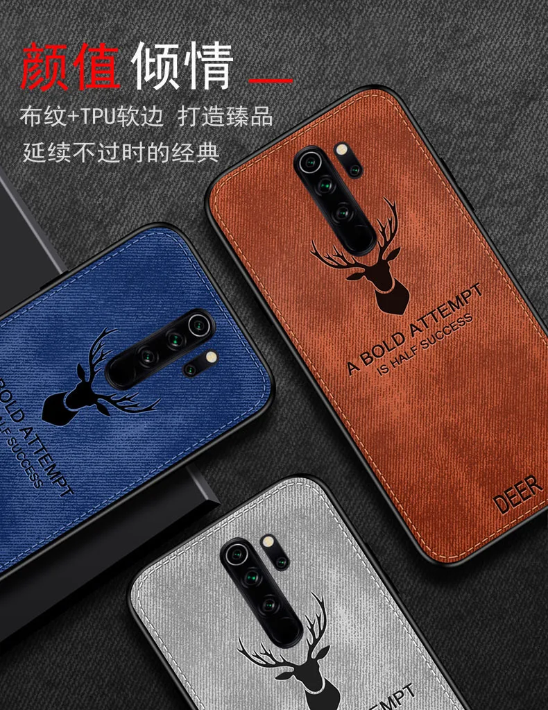 Per Xiaomi Redmi Note 8 Pro Custodia morbida in silicone di lusso + tessuto rigido Custodia protettiva per gatti cervi per xiaomi redmi 8 8A
