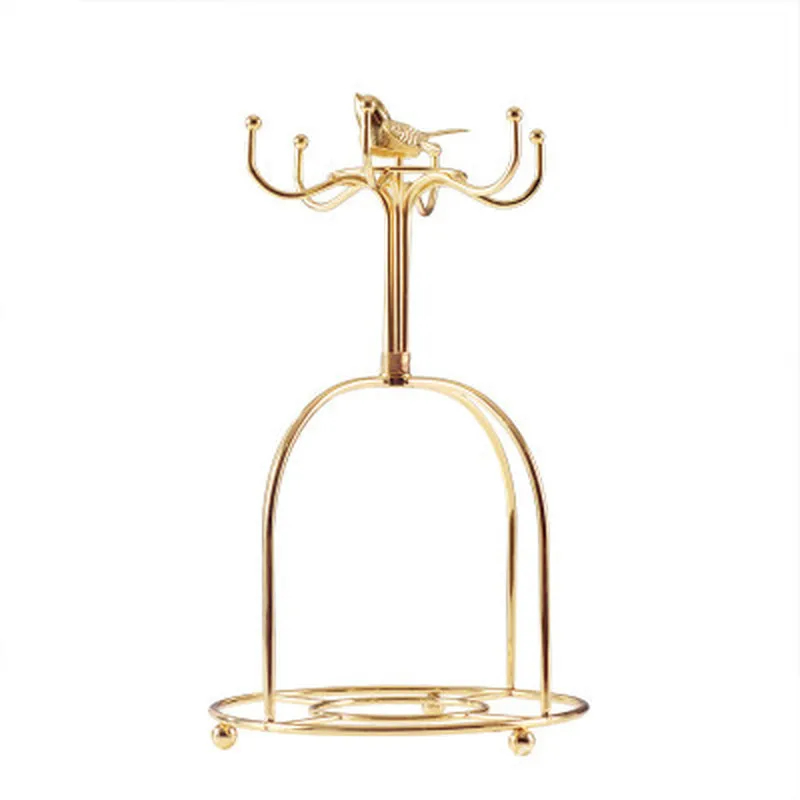 

Metal cup saucer storage rack Nordic gold black Little bird Shelf Bar decoration Household kitchen supplies