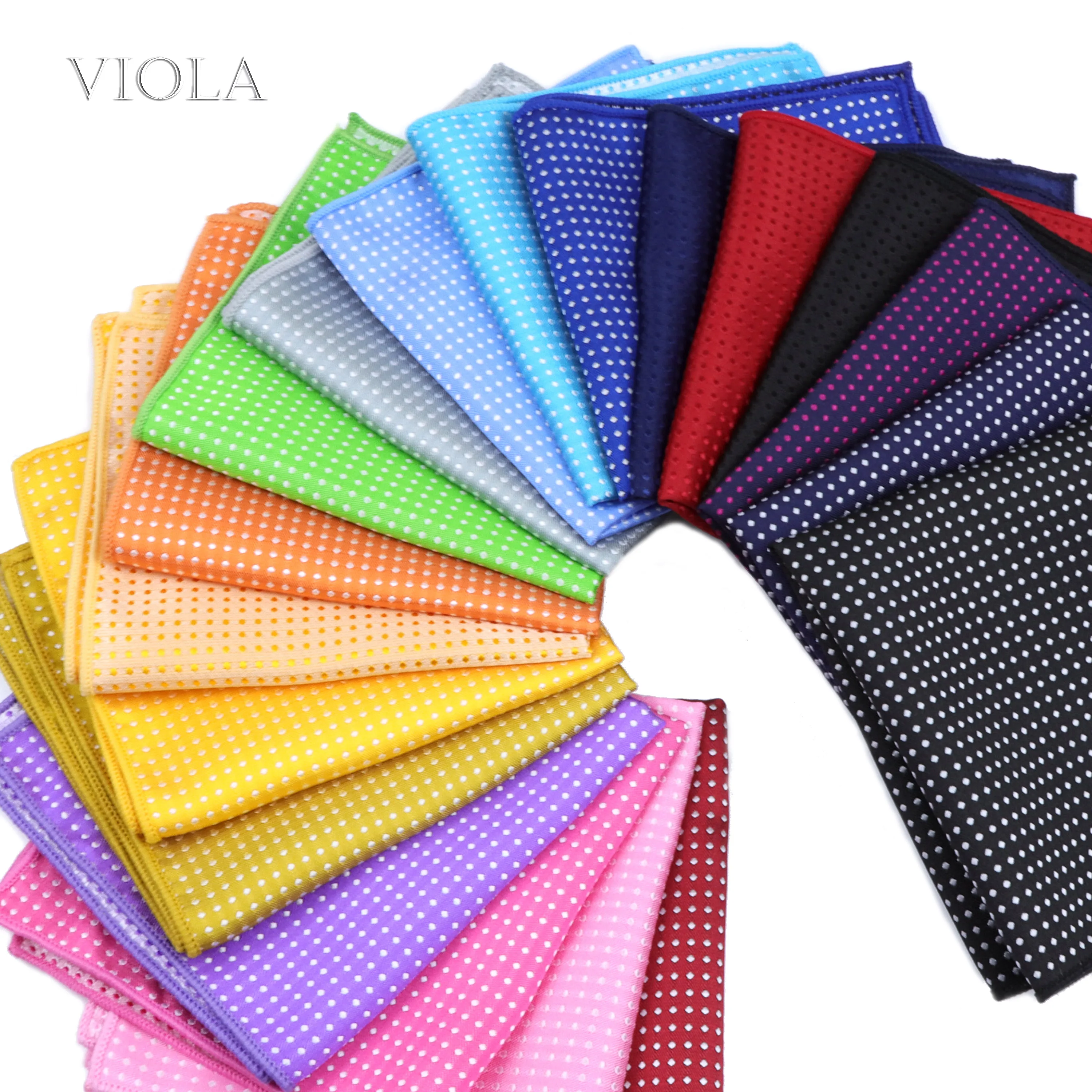 

Lovely Colorful Dot Hankies Orange Pink Red Yellow 23cm Polyester Pocket Square Wedding Tuxedo Men Suit Handkerchief Accessory