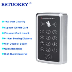 RFID 125KHz Standalone Access Control Keypad EM Card Reader Door Access Control System Door Lock Opener Keyboard System 1000User