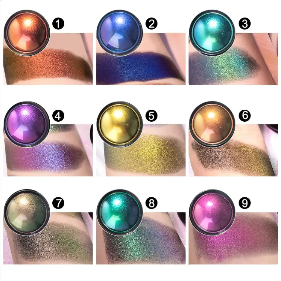 

Wholesale Multichrome Duochrome Eyeshadow Private Label Single Magnetic Container Eye shadows Pigment