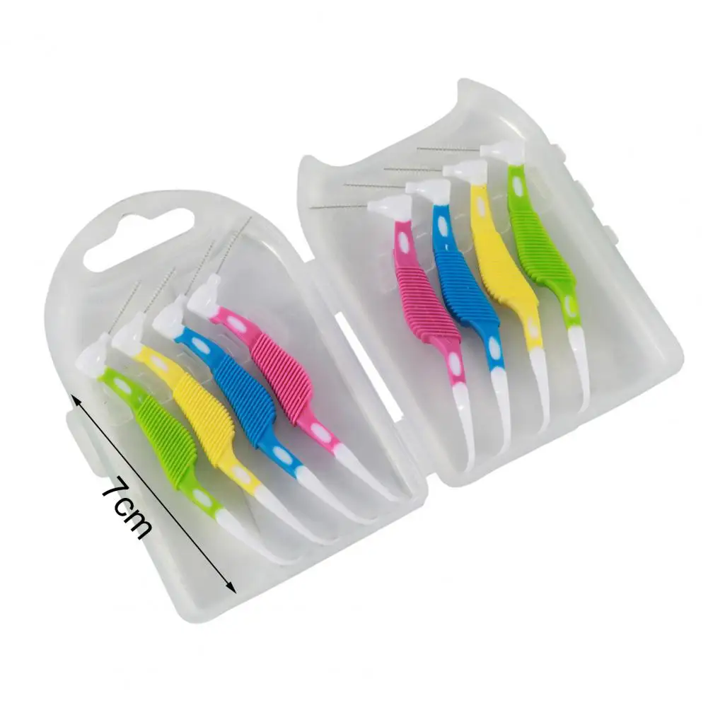 8Pcs/Set Interproximal Brush Remove Teeth Residue Multifunctional PP Hippocampus-shaped Dental Floss Brush for Household