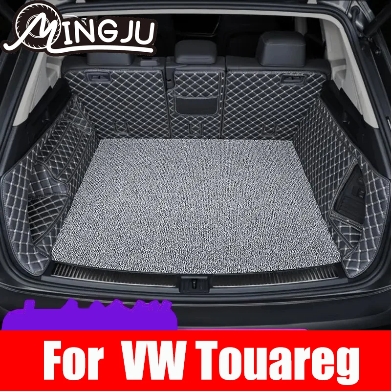 Tapete couro para porta-malas de carro, forro, almofada, para vw volkswagen touareg 2019 2020 2021, acessórios