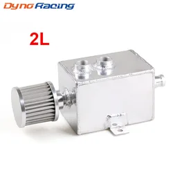 2L Universal Car Aluminum Oil Catch Tank Fuel Tanks With Breather & Filter Drain Tap 2LT Baffled