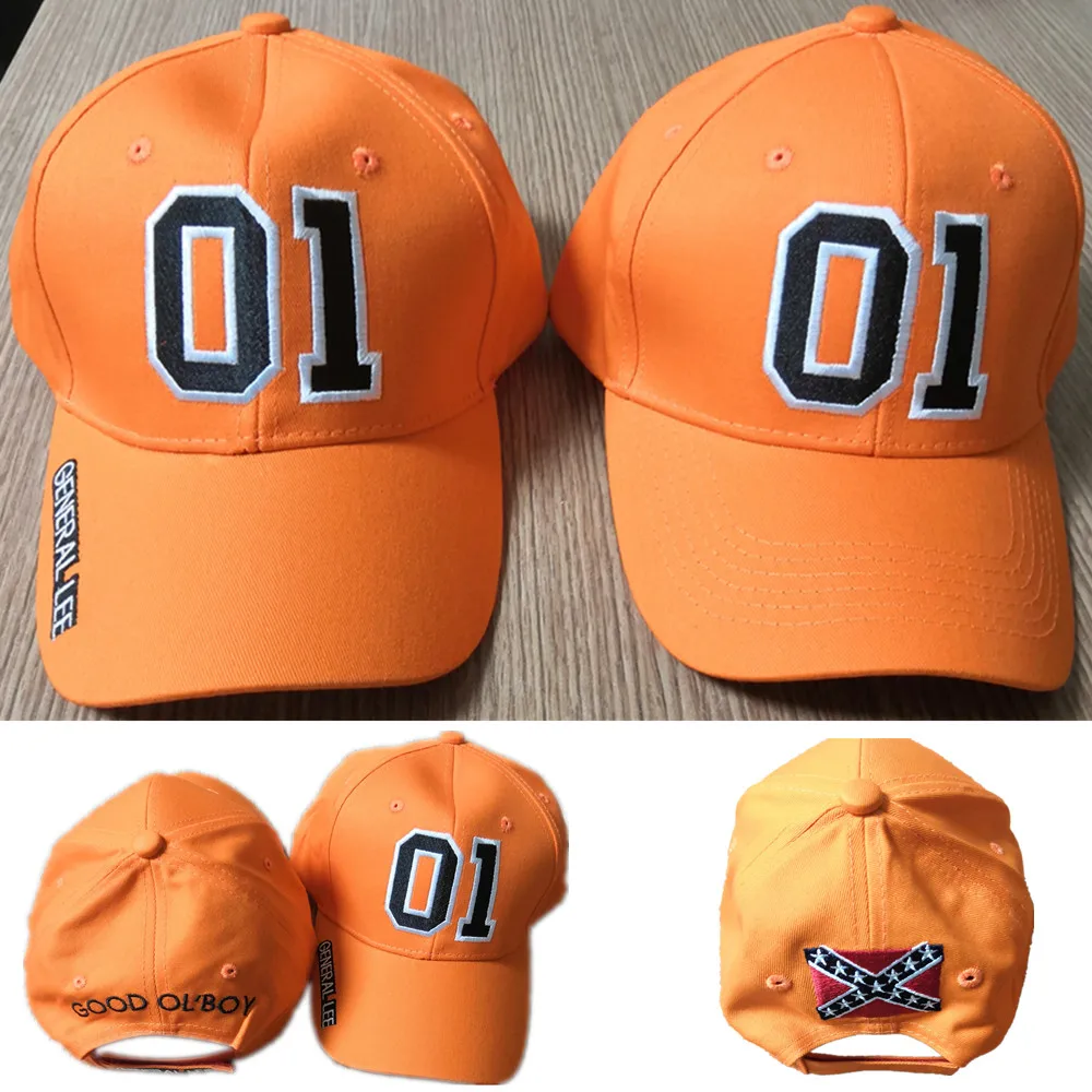 General Lee 01 Orange Embroidered Hat Good OL\' Boy Dukes Baseball Cap