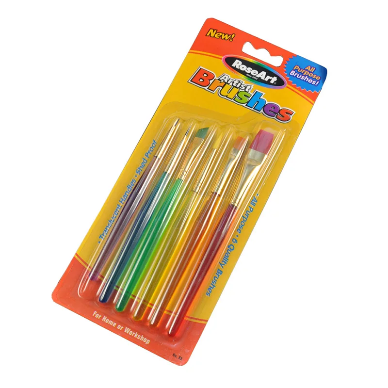 6つの水彩ブラシのセット,さまざまな色のナイロンのブラシのセット,ガッシュ,油絵,アーティストのための高品質