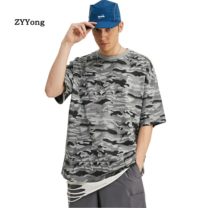 2020 New Fashion T-shirt Men Women Summer Printed Hip-Hop Elastic Short Sleeve T Shirts Camouflage Loose Tees