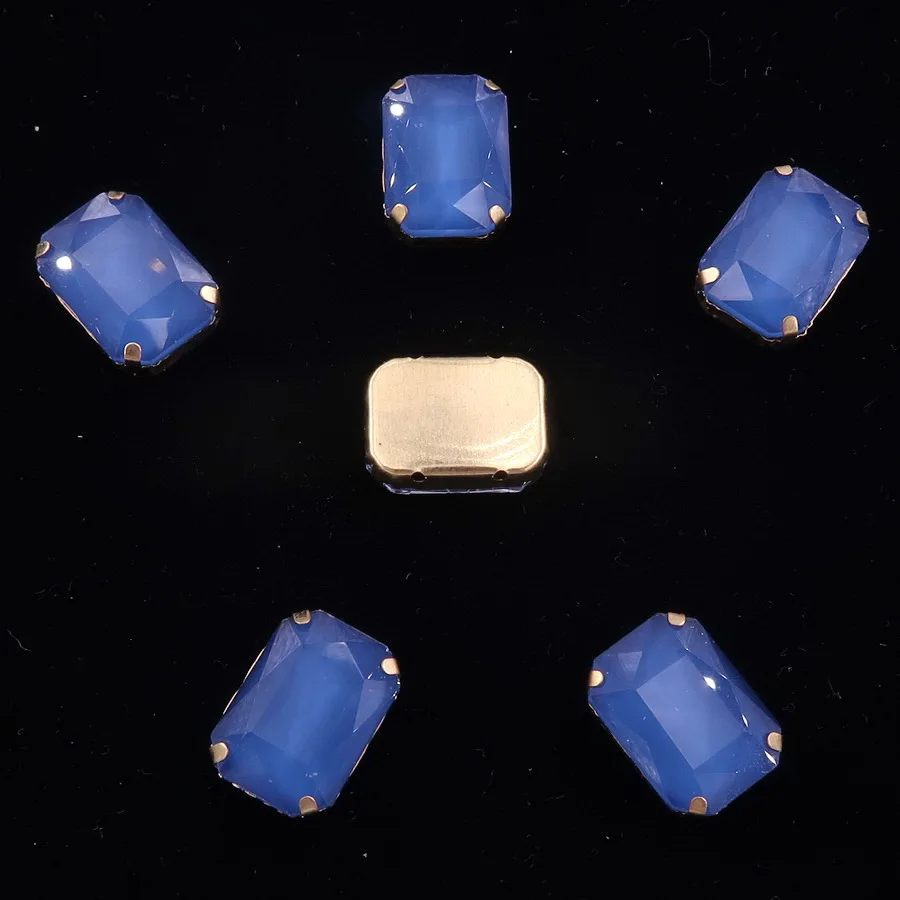 Rechteckige goldene Krallenfassungen, 20 Stück/Packung, 13 x 18 mm, Jelly Candy & AB-Farbe, Glaskristall zum Aufnähen, Strass für Hochzeitskleid, DIY – Detail 12